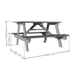 Table de pique-nique en bois pour enfant - Picnic - Dimensions