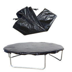 Cama elástica exterior de 3,66 m para niños con red de seguridad.