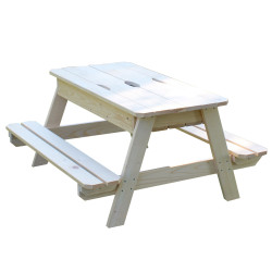 Mesa de madera para niños con caja de arena integrada - Soulet