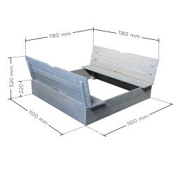 Bac A Sable avec bancs intégrés - Dimensions