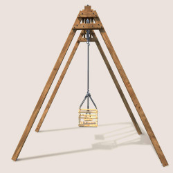 Columpio cuadrado de madera, Objectif Nature 2 equipamientos - Ambre