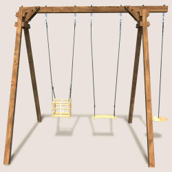 Columpio cuadrado de madera, Objectif Nature 3 equipamientos - Ulysse