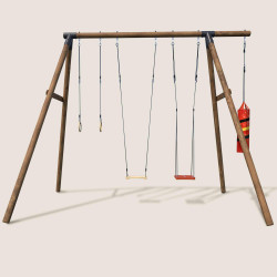 Estructura de madera con saco de boxeo para adolescentes (3,30 m) – Galdar Boxe