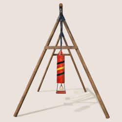 Estructura de madera con saco de boxeo para adolescentes (3,30 m) – Galdar Boxe