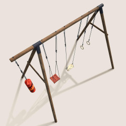 Estructura de madera con saco de boxeo para adolescentes (3,30 m) – Galdar Boxe