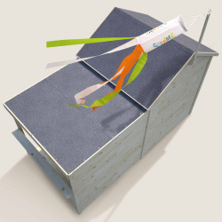 Cabaña de madera con zona de juegos infantiles – Sarah