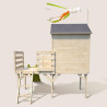 Cabaña de madera sobre pilotes con tobogán para niños – Joséphine