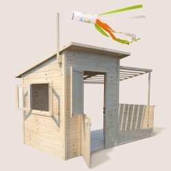 Cabane en bois avec pergola pour enfants - Santa Barbara