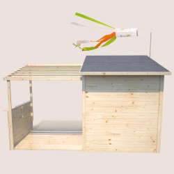 Cabane en bois avec pergola pour enfants - Santa Barbara
