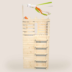 Casita de juegos de madera para niños y adolescentes con muro de escalada - Knight