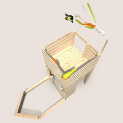 Casita de madera con arenero de barco pirata para niños - Pirata