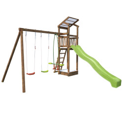 Zona de juegos infantiles con columpios y arenero - Tobogán HAPPY 150