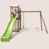 Zona de juegos infantiles con 2 torres, puente y columpios - FUNNY Swing & Bridge 150