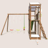 Zona de juegos infantiles con 2 torres, puente y columpios - FUNNY Swing & Bridge 150