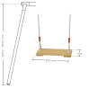 Columpio individual de madera en color natural - Equipo para columpios de 3 m a 3,5 m - Dimensiones del producto