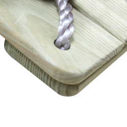 Columpio individual de madera en color natural - Accesorios para estructuras de 3 m a 3,50 m - Zoom sobre el asiento de madera