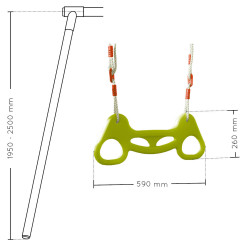 Combinación de trapecio y aro de plástico para columpio - Soulet