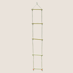 Escalera para pórtico 5 peldaños madera y cuerda (aparato) - Soulet