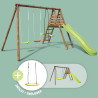 copy of Portique en bois avec plateforme 3 agrès et toboggan - Violette