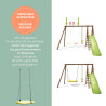 copy of Portique en bois avec plateforme 3 agrès et toboggan - Violette