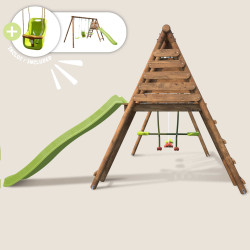 Station en bois avec portique, balançoire et 4 agrès - Jonquille