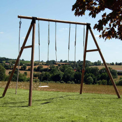 Columpio de madera tratada de clase 4 - para adolescentes (3,25 m) - 4 elementos de juego - GALDAR