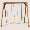 Columpio cuadrado de madera, Objectif Nature 3 equipamientos - Pierre