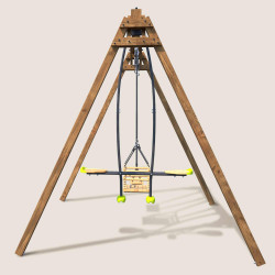 Columpio cuadrado de madera, Objectif Nature 3 equipamientos - Pierre