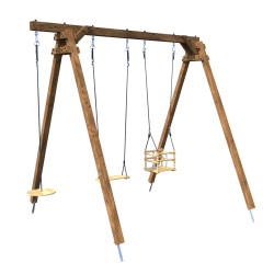 Columpio cuadrado de madera, Objectif Nature 3 equipamientos - Ulysse