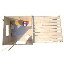 Casita de juegos de madera con pérgola para niños - Santa Bárbara