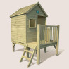 Cabaña infantil de madera tratada sobre pilotes - Winny - Vista de 3/4