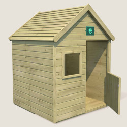 Casita de juegos de madera tratada con suelo y puerta infantil - Marina