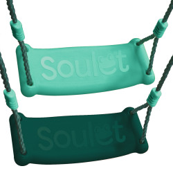 Columpio de acero con 4 accesorios marrones y verdes - Malo