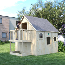 Cabaña alta de madera sobre pilotes para niños - Duplex