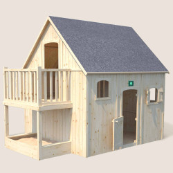 Cabaña alta de madera sobre pilotes para niños - Duplex