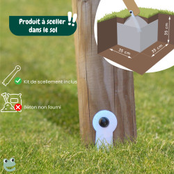 Estructura de juego de madera con columpio, columpio y 3 elementos de juego - Narcisse