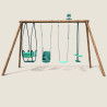 Columpio de madera con 4 juegos - de 6 meses a 12 años - 6 niños - Suzanne