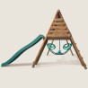 Estructura de juego de madera con columpio, columpio y 3 elementos de juego - Narcisse