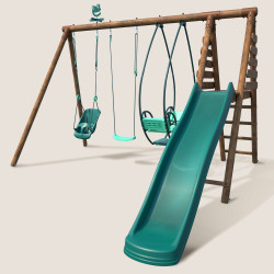 Zona de juegos infantiles con columpios y tobogán - Colza