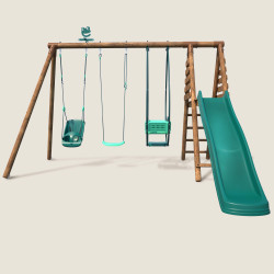 Zona de juegos infantiles con columpios y tobogán - Colza