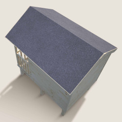 Cabaña de madera sobre pilotes con toldo para niños - Canguro