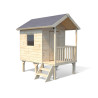 Cabaña de madera sobre pilotes con toldo para niños - Canguro