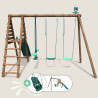 Estación de madera con columpio, columpio y 4 piezas de equipamiento - Jonquille