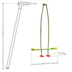 Columpio de metal para estructura de columpio de 2,22 m - Soulet