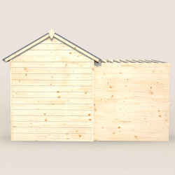 Cabaña de madera con pérgola para niños - Alpaca