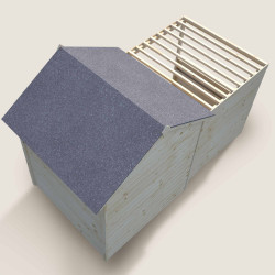 Cabaña de madera con pérgola para niños - Alpaca