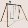 Columpio de madera tratada con 2 piezas de equipamiento - Alizee