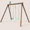 Columpio de madera tratada con 2 piezas de equipamiento - Alizee