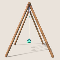 Columpio de madera tratada con 2 piezas de equipamiento - Alizee