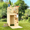 Casita de juegos de madera para niños y adolescentes con muro de escalada - Knight